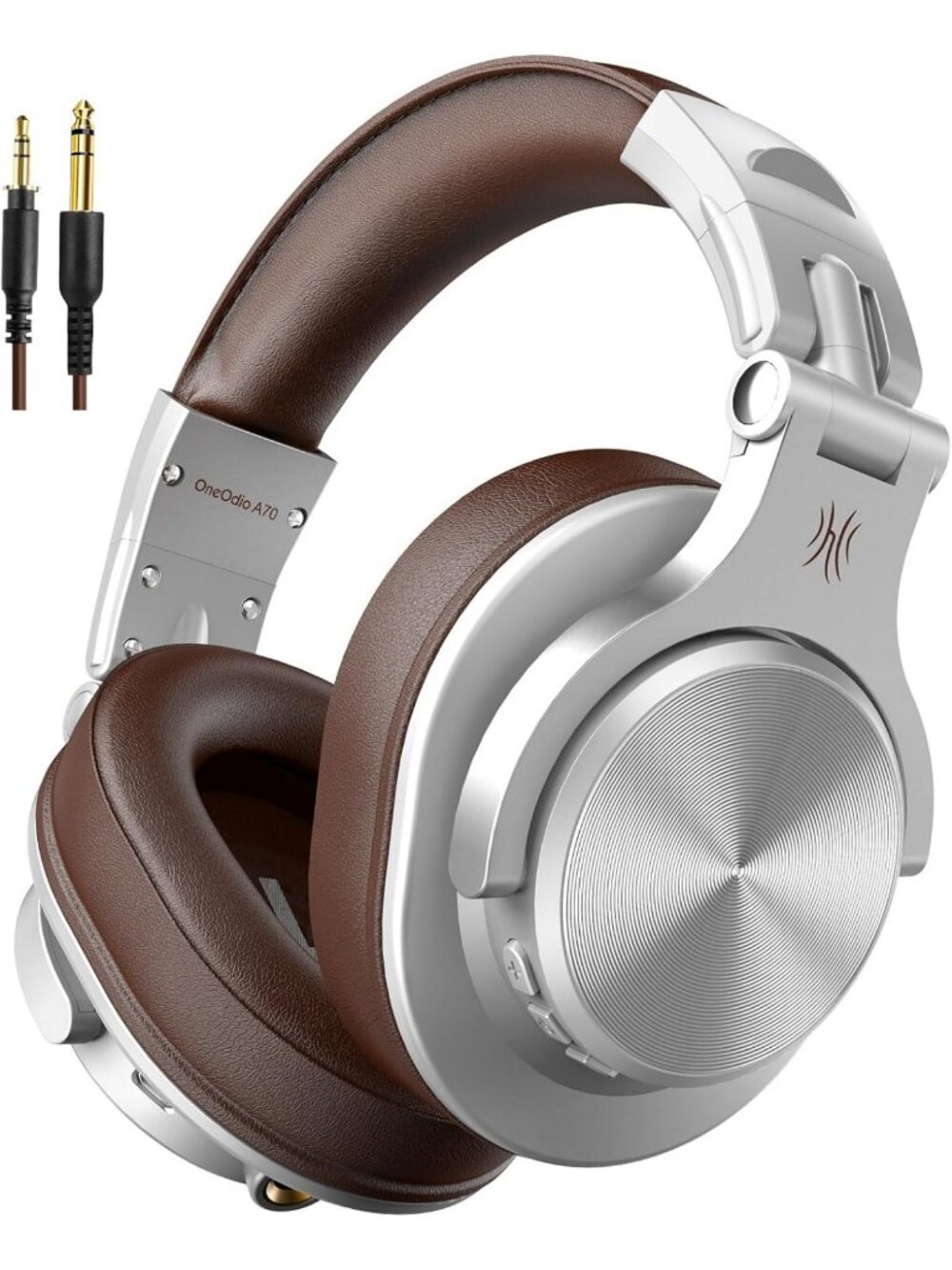 Hi-Res Bluetooth Over-Ear Headphones, Wired DJ Studio Quality - Silver Finish